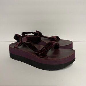 Teva Velvet Platform Hiking Sandals Velvet Platform Sandals in Rich Purple